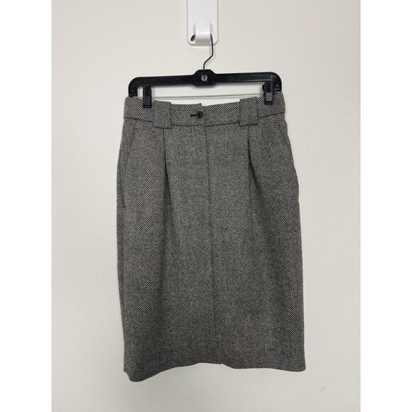 Yves Saint Laurent Rive Gauche Skirt Womens 40 Gray Tweed Wool Mohair Italy - Picture 3 of 16